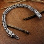 Vintage 925 Silver Dragon Bone Armband - Bild 5
