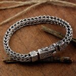 Vintage 925 Silver Dragon Bone Armband - Bild 3