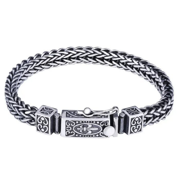 Vintage 925 Silver Dragon Bone Armband - Bild 6