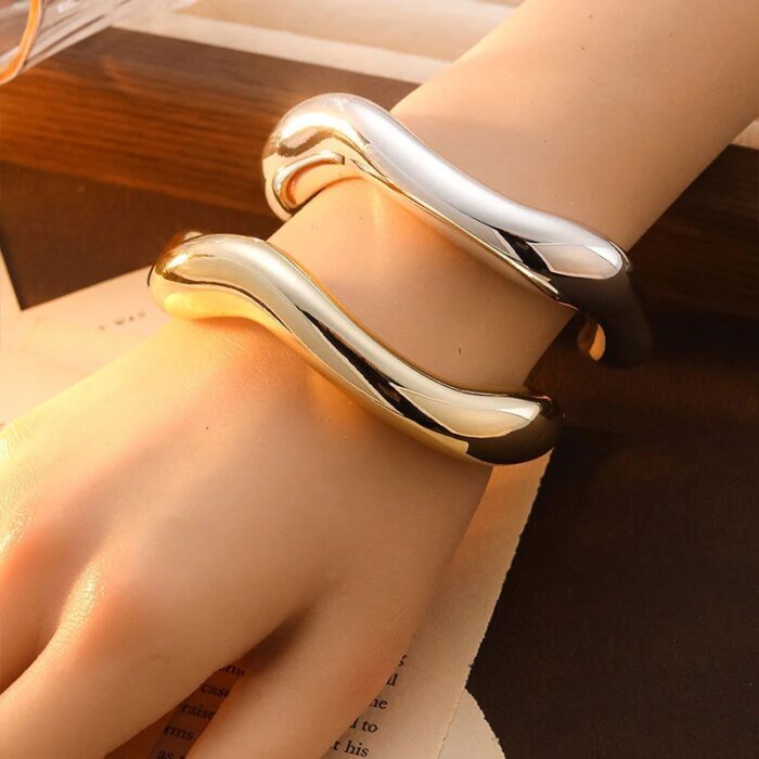 Trendigt Stort Geometriskt Manschettarmband för Dam - Bild 3