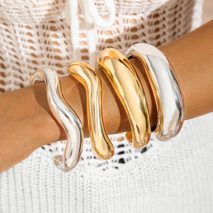 Trendigt Stort Geometriskt Manschettarmband för Dam - Bild 2