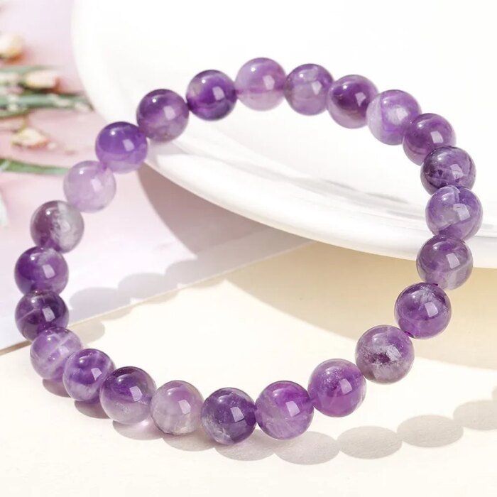 Handgjort Armband i Naturlig Drömametist - Bild 2