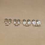2 st Labret- och Traguspiercingar med Zirkon - Bild 3