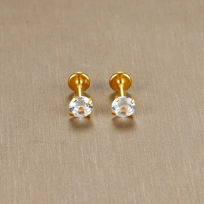 2 st Labret- och Traguspiercingar med Zirkon - Bild 4