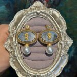 Vintage Lapis Lazuli Örhängen med Pärla och Blå Sten - Bild 5