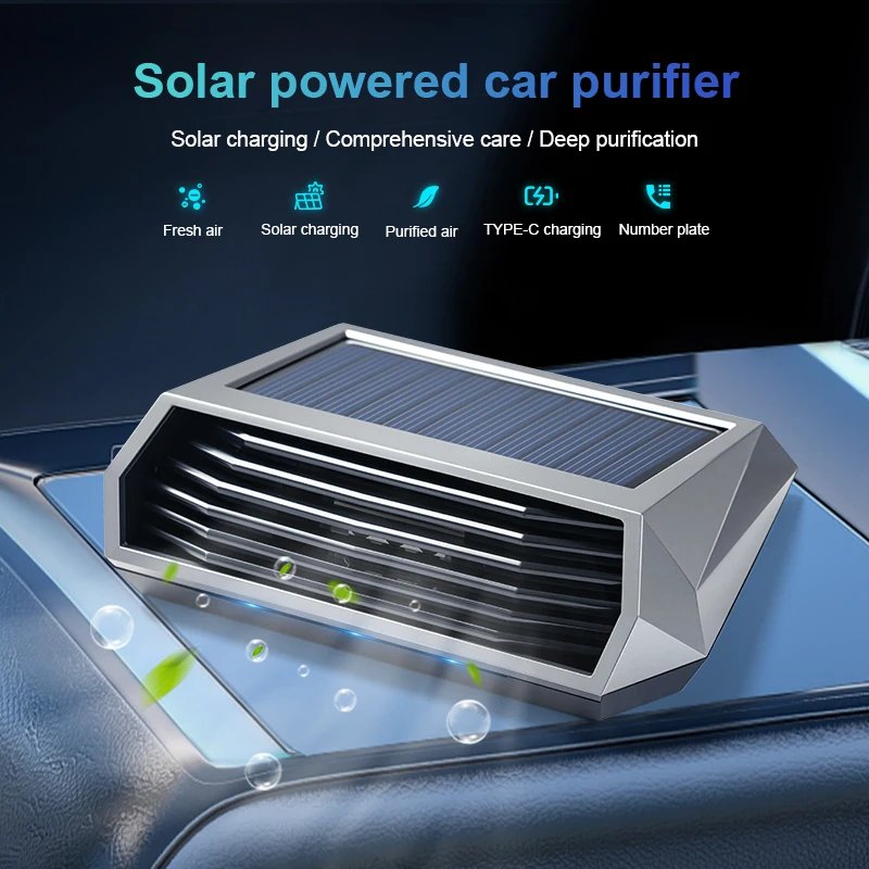 Soldriven Automatisk Luftrenare med Vibrationssensor för Bil