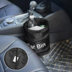 Vikbar och bärbar sopbehållare för bil