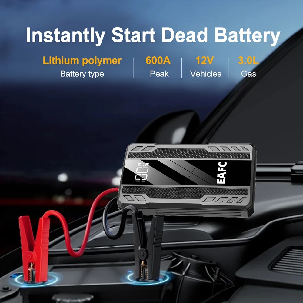 EAFC 12V 600A kompakt starthjälp med LED-display