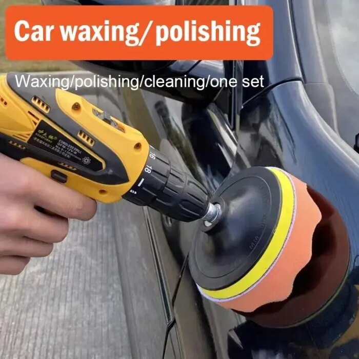 11-delars polersvamp- och vaxningsset för borrmaskin - Bild 5