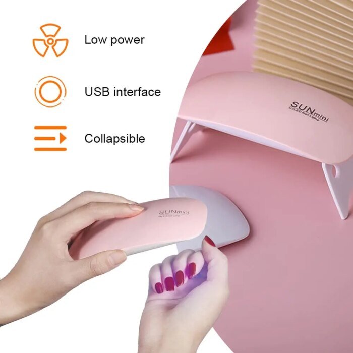 Mini LED UV-nagellampa för gelnaglar – Portabel nageltork med USB för manikyr - Bild 4