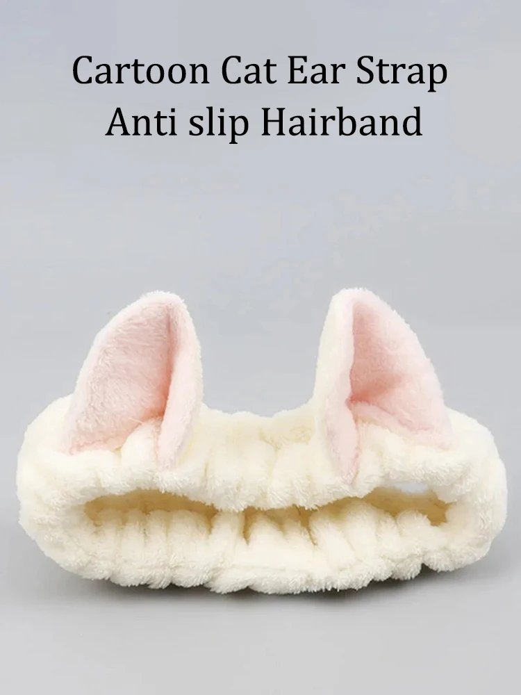 Mjukt Hårband med Kattöron – Sött Hårband i Korallfleece för Makeup & Tvätt Mjukt Hårband med Kattöron – Sött Hårband i Korallfleece för Makeup & Tvätt