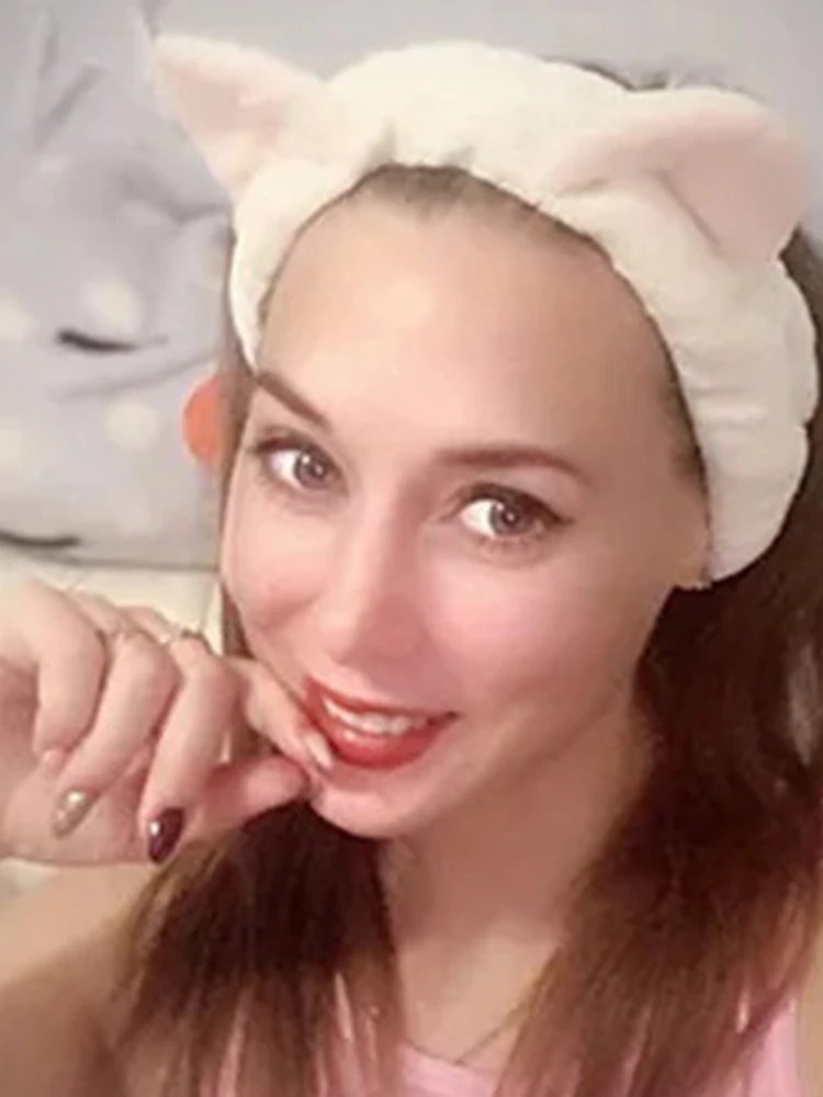 Mjukt Hårband med Kattöron – Sött Hårband i Korallfleece för Makeup & Tvätt Mjukt Hårband med Kattöron – Sött Hårband i Korallfleece för Makeup & Tvätt