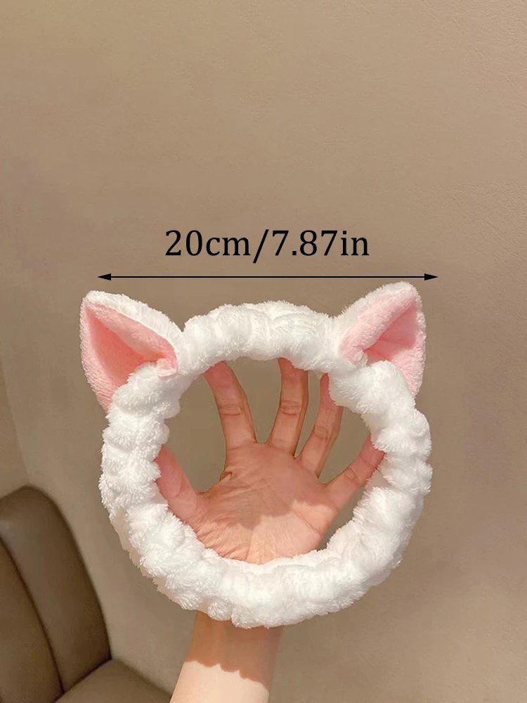 Mjukt Hårband med Kattöron – Sött Hårband i Korallfleece för Makeup & Tvätt Mjukt Hårband med Kattöron – Sött Hårband i Korallfleece för Makeup & Tvätt