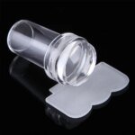 Transparent silikonstämpel för naglar – Nail Art-stämpel med skrapa för fransk manikyr och nageldekoration - Bild 2