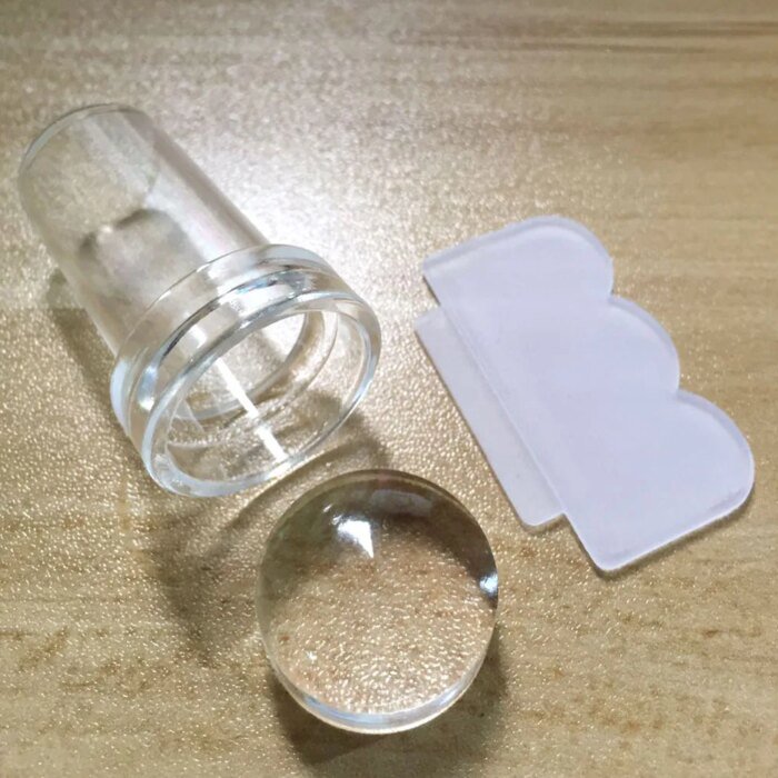 Transparent silikonstämpel för naglar – Nail Art-stämpel med skrapa för fransk manikyr och nageldekoration - Bild 6