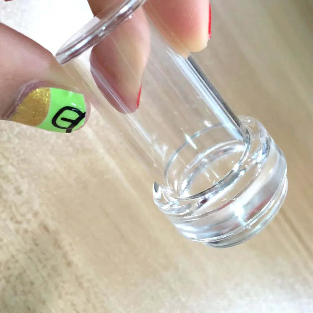 Transparent silikonstämpel för naglar – Nail Art-stämpel med skrapa för fransk manikyr och nageldekoration