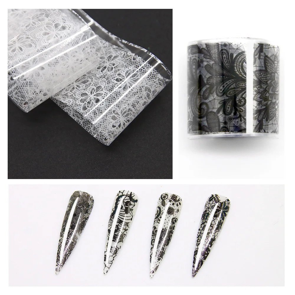 Nagelfolie med Spetsmönster (10 rullar) – För elegant och detaljerad Nail Art