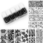 Nagelfolie med Spetsmönster (10 rullar) – För elegant och detaljerad Nail Art