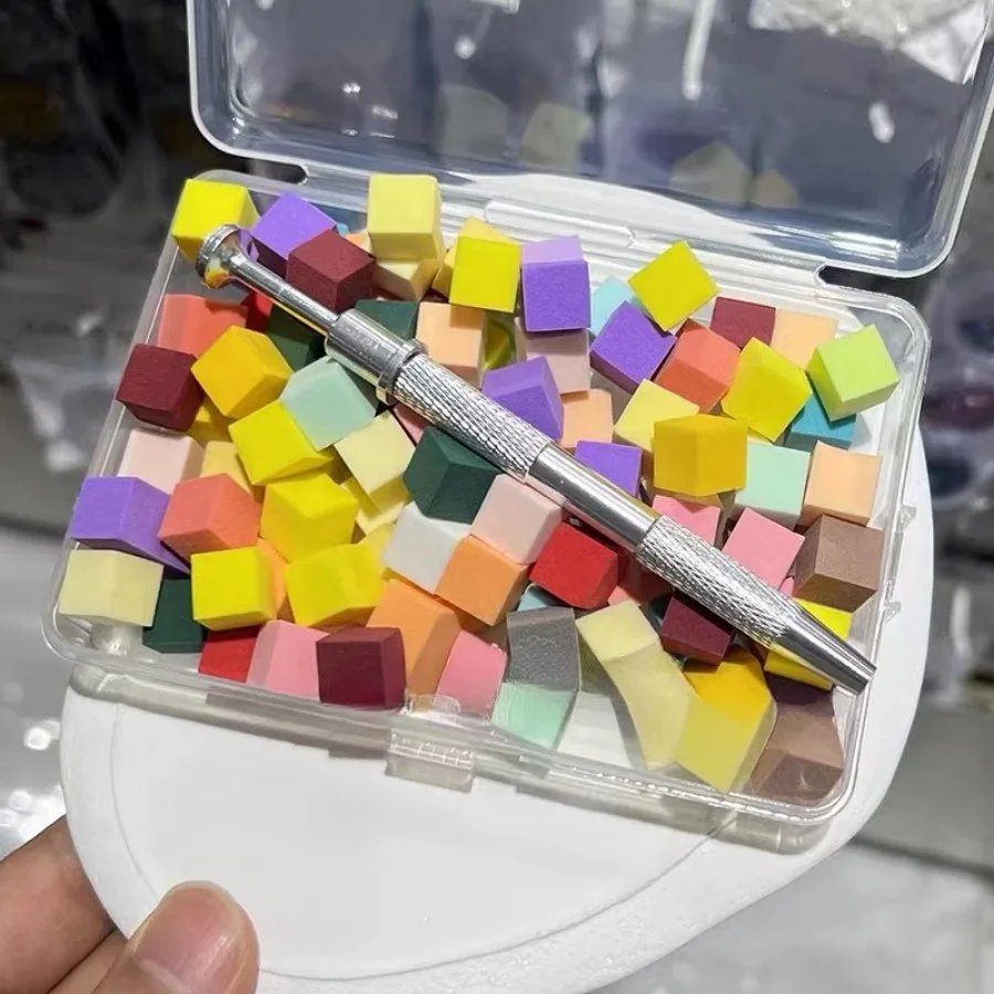 100 st gradient-sminksvampar för Nail Art – Svampborstar för gelnagellack, glitter och manikyr 100 st gradient-sminksvampar för Nail Art – Svampborstar för gelnagellack, glitter och manikyr