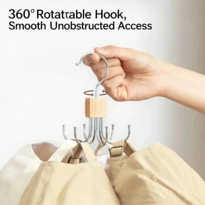 360° Roterbar galge för bälten och accessoarer – Hållbar organizer för slipsar, sjalar, BH:ar och väskor – Smart förvaring för garderob och sovsal - Bild 4