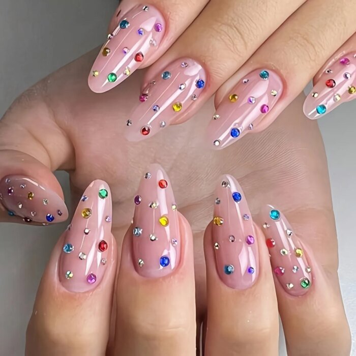 12-fack med Gnistrande Strass – Flatback-kristaller för Nail Art & Dekoration - Bild 3