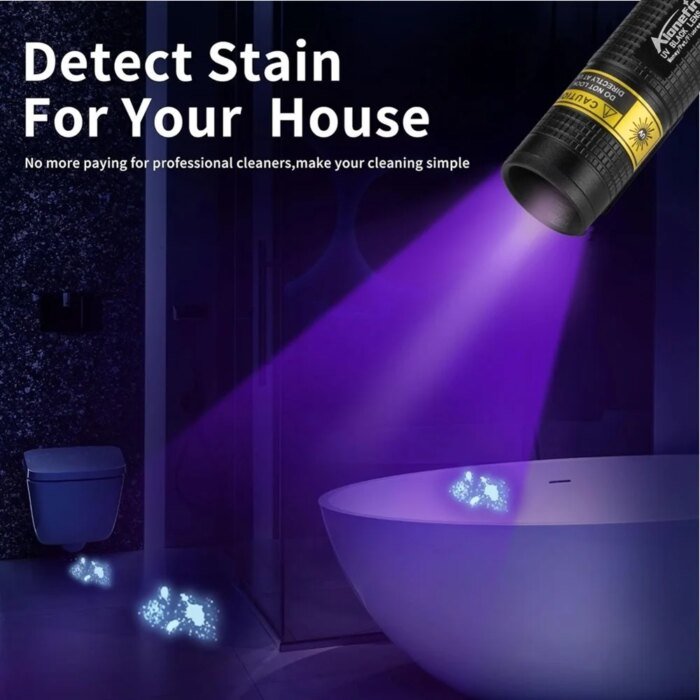 Mini UV-ficklampa 365nm – Uppladdningsbar LED-Blacklight för Identifiering & Detektering - Bild 2