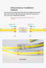 COB-kontakter 8 mm 5–24V 2-polig LED-list Terminal Förlängningskabel LED-kontakter med Fästklämmor för Stift, Ingen Mörk Zon, Enkel- och Dubbelände - Bild 3