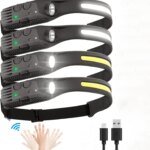 Uppladdningsbar LED-pannlampa med rörelsesensor, COB-ljus och 6 lägen – Kraftfull och lättviktig pannlampa för utomhusbruk - Bild 2