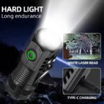 Ny ultrakraftfull ficklampa – 3-kärnig LED-minificklampa, taktisk och uppladdningsbar med metallclip