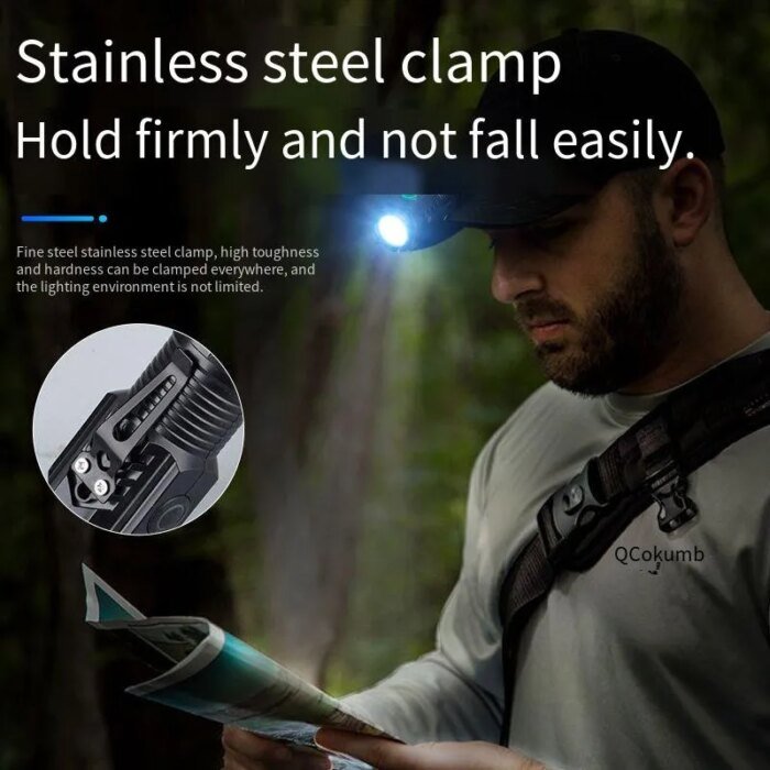 Ny ultrakraftfull ficklampa – 3-kärnig LED-minificklampa, taktisk och uppladdningsbar med metallclip - Bild 2