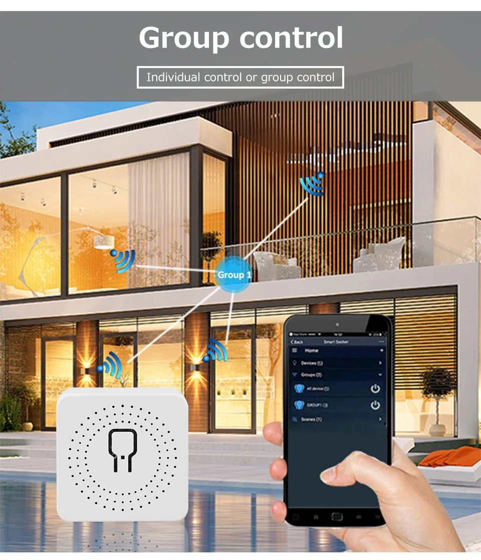 Tuya ZigBee & WiFi Smart Switch – 2-vägs reläbrytare för 220V/110V 16A, kompatibel med Smart Life, Alexa och Google Home