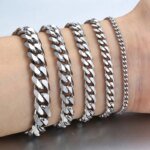 Trendigt kubanskt armband för herrar – Klassisk kedja i rostfritt stål, finns i 3/5/7/9 mm bredd för dam och herr - Bild 3