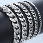 Trendigt kubanskt armband för herrar – Klassisk kedja i rostfritt stål, finns i 3/5/7/9 mm bredd för dam och herr - Bild 4