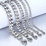 Trendigt kubanskt armband för herrar – Klassisk kedja i rostfritt stål, finns i 3/5/7/9 mm bredd för dam och herr - Bild 5
