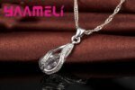 Smyckesset med Vattendroppe CZ – Silverpläterat 925 för Dam - Bild 4