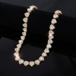 Halsband och Armband i Tennis-stil – Glittrande Smyckesset med Hjärtformade Stenar - Bild 2