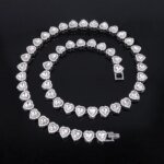 Halsband och Armband i Tennis-stil – Glittrande Smyckesset med Hjärtformade Stenar - Bild 3