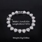 Halsband och Armband i Tennis-stil – Glittrande Smyckesset med Hjärtformade Stenar - Bild 5