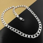 Halsband i Äkta 925 Sterling Silver 6 mm – Klassisk Kedja för Dam och Herr, 16–24 Tum - Bild 4