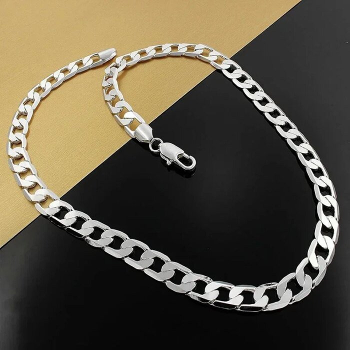 Halsband i Äkta 925 Sterling Silver 6 mm – Klassisk Kedja för Dam och Herr, 16–24 Tum - Bild 4