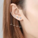 Små örhängen i äkta 925 sterling silver med klara zirkoniastenar – Söta stiftörhängen - Bild 3