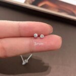 Små örhängen i äkta 925 sterling silver med klara zirkoniastenar – Söta stiftörhängen - Bild 2