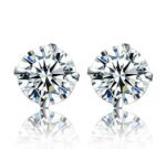 Små örhängen i äkta 925 sterling silver med klara zirkoniastenar – Söta stiftörhängen - Bild 4