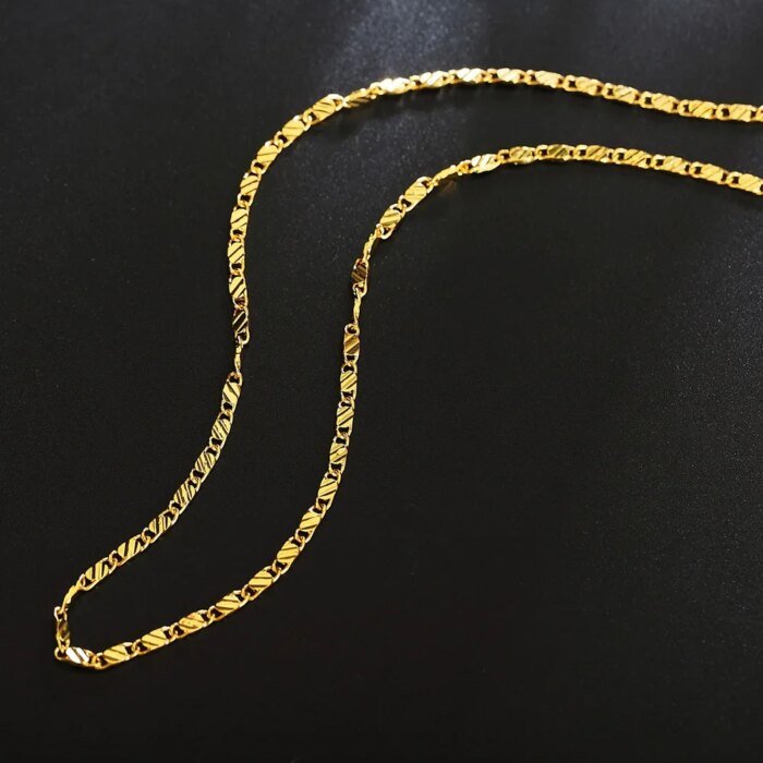 Trendig kedja i 18K guldpläterat 925 sterling silver – 2 mm klassisk kedja - Bild 4