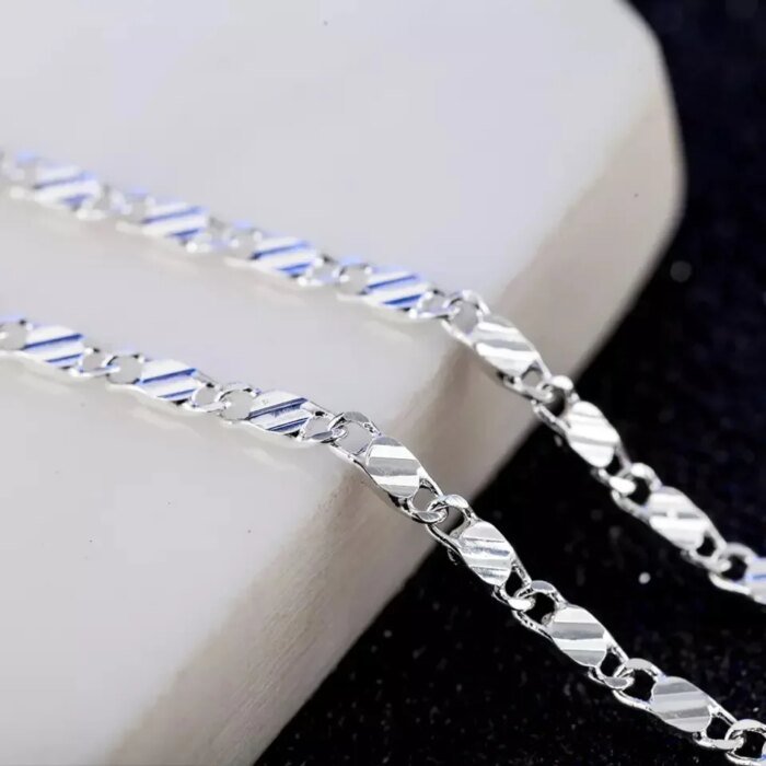Trendig kedja i 18K guldpläterat 925 sterling silver – 2 mm klassisk kedja - Bild 2