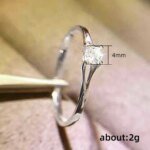 Minimalistisk damring med 4 mm zirkonia – Elegant förlovningsring i enkel design - Bild 6