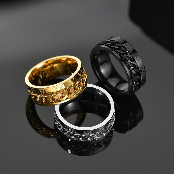 Spinner-ring i rostfritt stål – Trendig och roterbar design för dam och herr - Bild 3