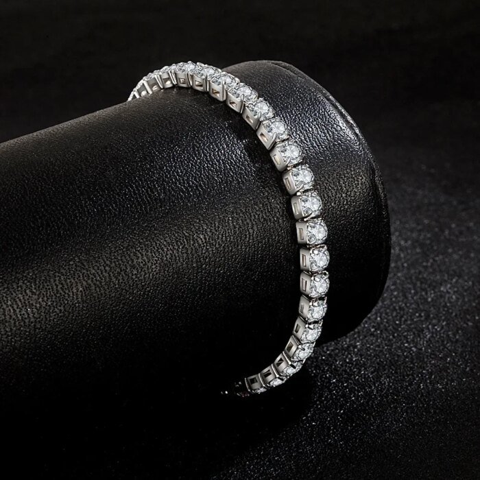 Tennisarmband i äkta S925 sterling silver med gnistrande zirkonia – 4 mm - Bild 2