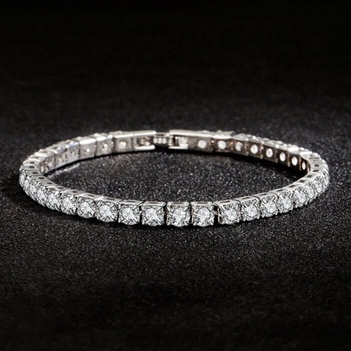 Tennisarmband i äkta S925 sterling silver med gnistrande zirkonia – 4 mm - Bild 3