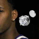 Magnetiska örhängen med zirkonia – Ingen piercing krävs (6 mm) - Bild 2